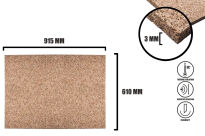 Prikbord Kurkplaten 915×610 x 3mm fijnkorrelig - 3