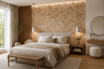 Decoratieve kurk wandbekleding MALTA SNOW BEIGE - 3